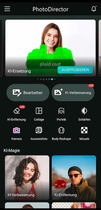 PhotoDirector - Beste KI-Foto-App zum Testen von Tattoos